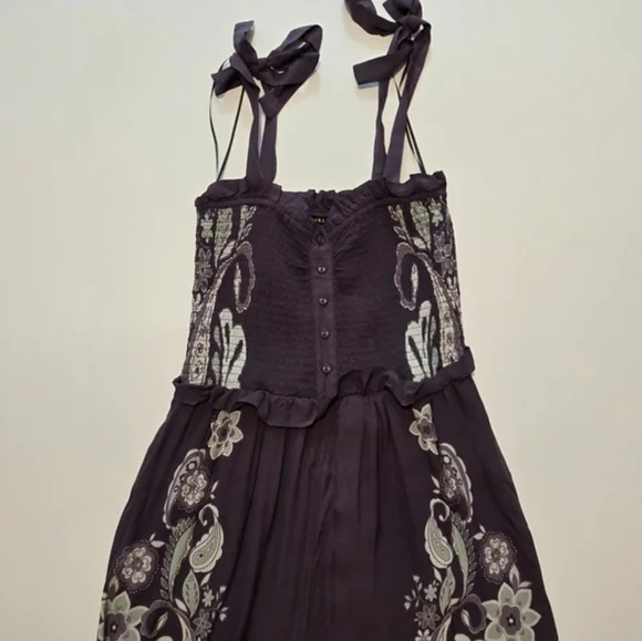 Caballero Rose Graphite Protea Paisley Jumpsuit Square neck Sleeveless Viscosei - Picture 2 of 13